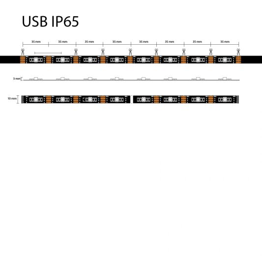 USB led strip RGB van 110 cm - losse strip