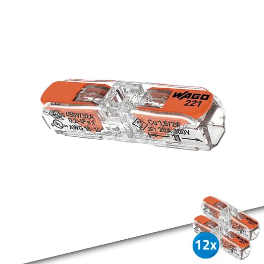 Wago connector 1-weg lasklem set 12 stuks