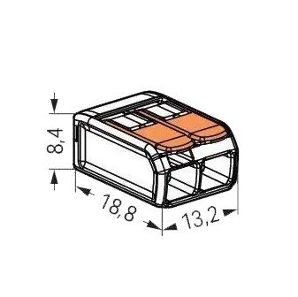 Wago connector 2-weg lasklem set 16 stuks