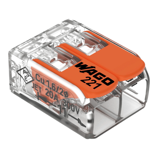 Wago connector 2-weg lasklem set 16 stuks