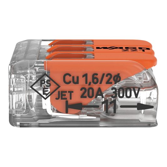 Wago connector 3-weg lasklem set 12 stuks