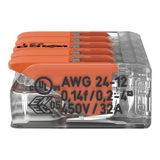 Wago connector 5-weg lasklem set 8 stuks