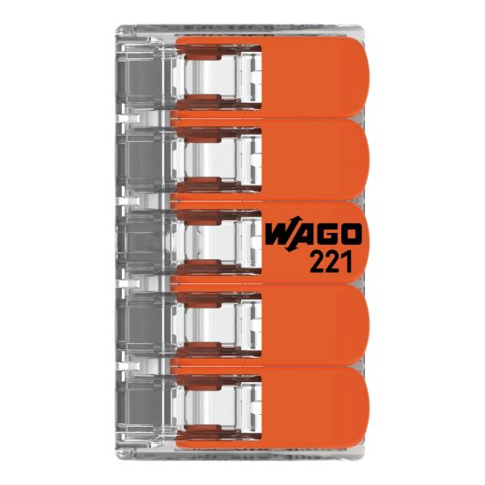Wago connector 5-weg lasklem set 8 stuks
