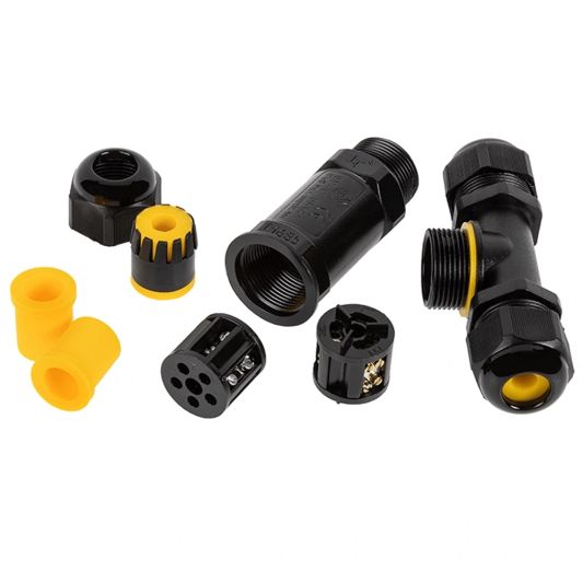 Waterdichte connector IP68 3-weg T-stuk - Voordeelset van 3