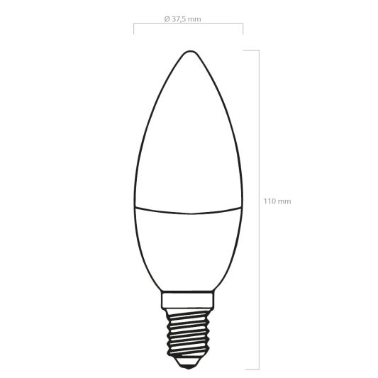 Wifi led kaarslamp RGBWW 4W E14 fitting