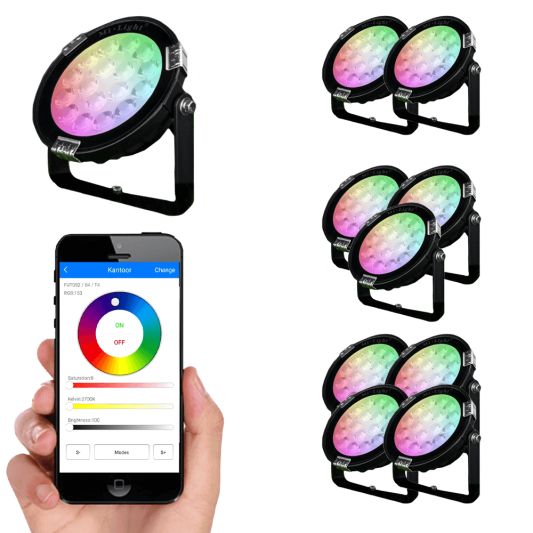Wifi led tuinspot set RGBWW mét Wifi module 9 watt