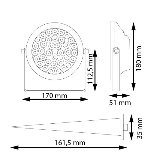 Wifi set met 1-4 RGBWW Wifi led tuinspots 15 Watt
