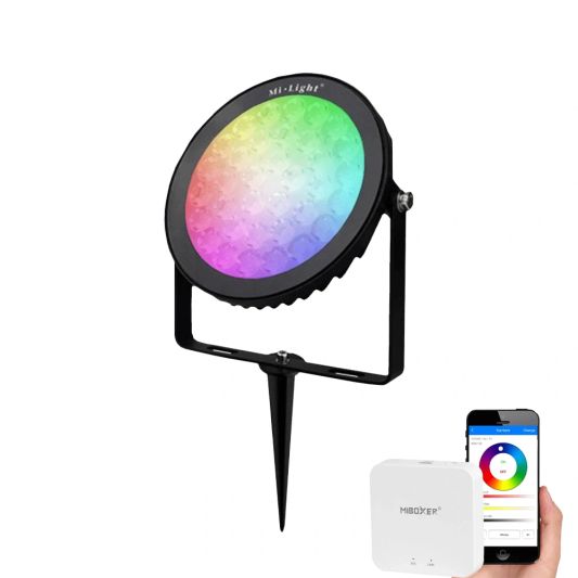 Wifi set met 1-4 RGBWW Wifi led tuinspots 15 Watt