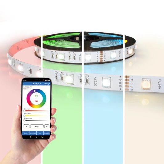 Wifi set met 1 tot 10 meter RGBW led strip Basic