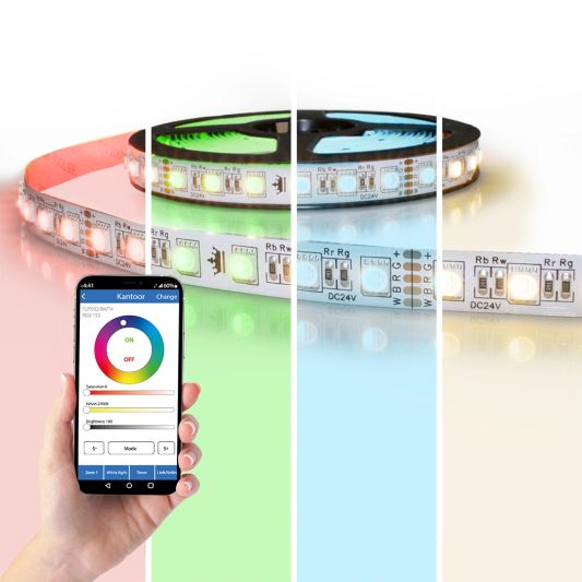 Wifi set met 1 tot 10 meter RGBW led strip Premium