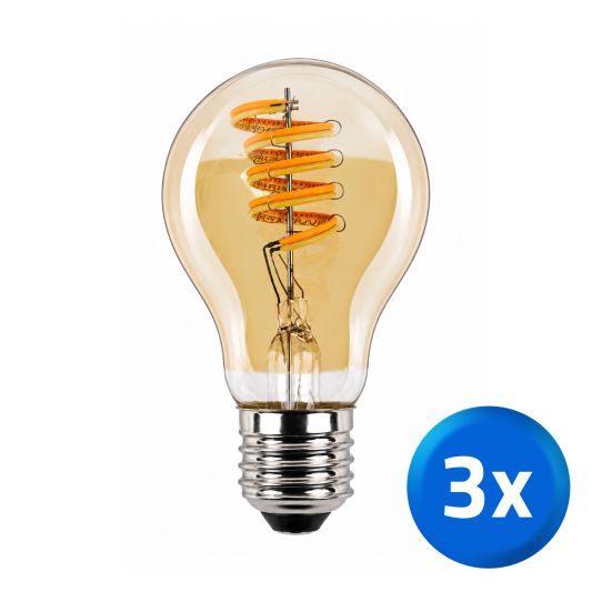 Zigbee E27 spiraal filament lamp Dual White A60 amberkleurig - voordeelset van 3