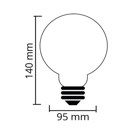 Zigbee E27 spiraal filament lamp Dual White G95 amberkleurig