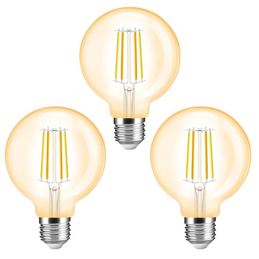Zigbee LED filament lamp Dual White 7W E27 fitting amberkleurig - Voordeelset van 3
