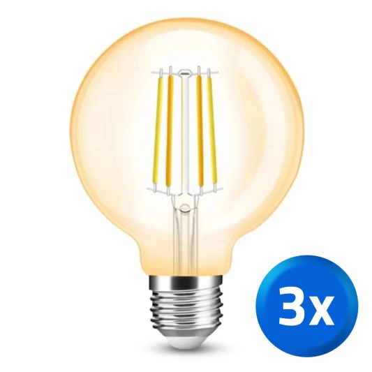 Zigbee LED filament lamp Dual White 7W E27 fitting amberkleurig - Voordeelset van 3