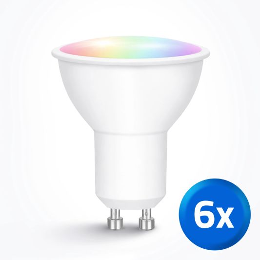 Zigbee LED spot RGBWW GU10 fitting - 5 Watt - Voordeelset van 6