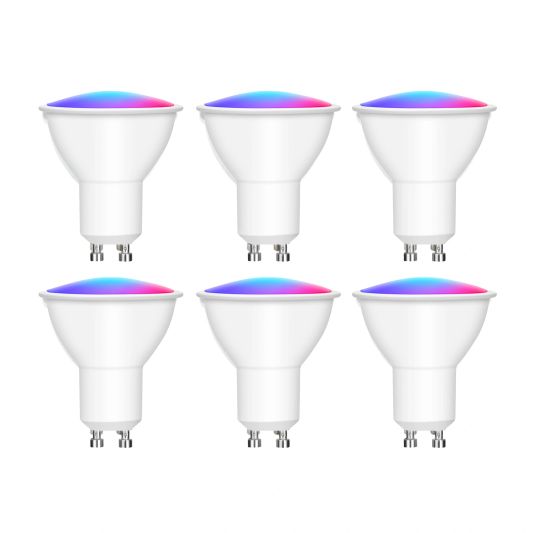 Zigbee LED spot RGBWW GU10 fitting - 5 Watt - Voordeelset van 6
