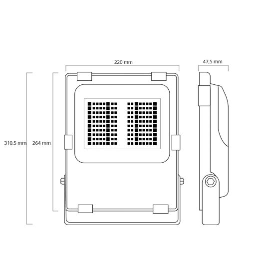 Zigbee RGBWW led Schijnwerper/ bouwlamp 60 Watt IP65