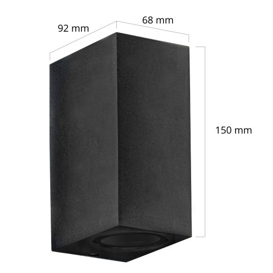 Zwarte up down wandlamp voor buiten met Zigbee GU10 spot - Recht