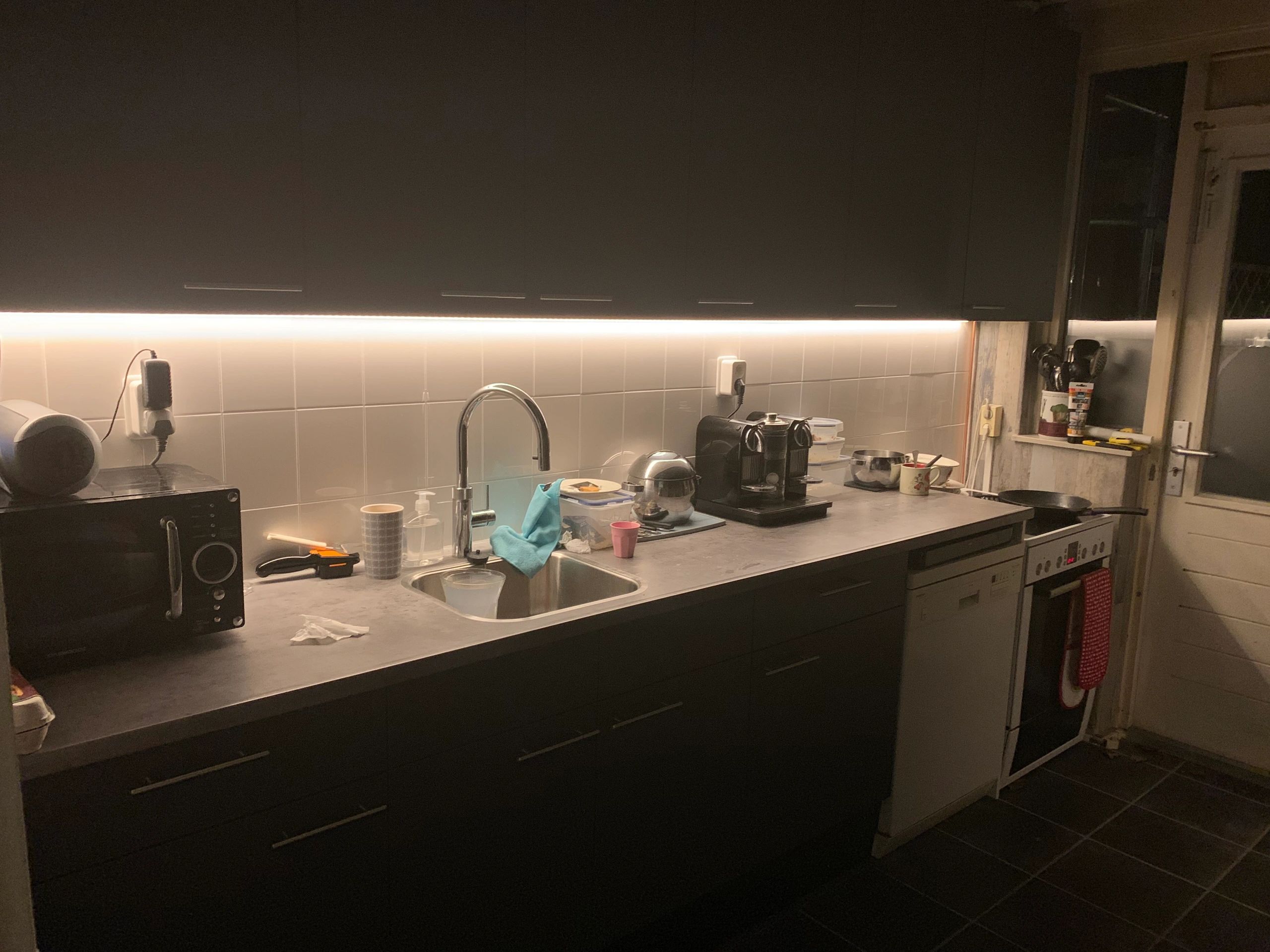 Aluminium ledstrip profiel opbouw 4M - 7 mm hoog - compleet met afdekkap