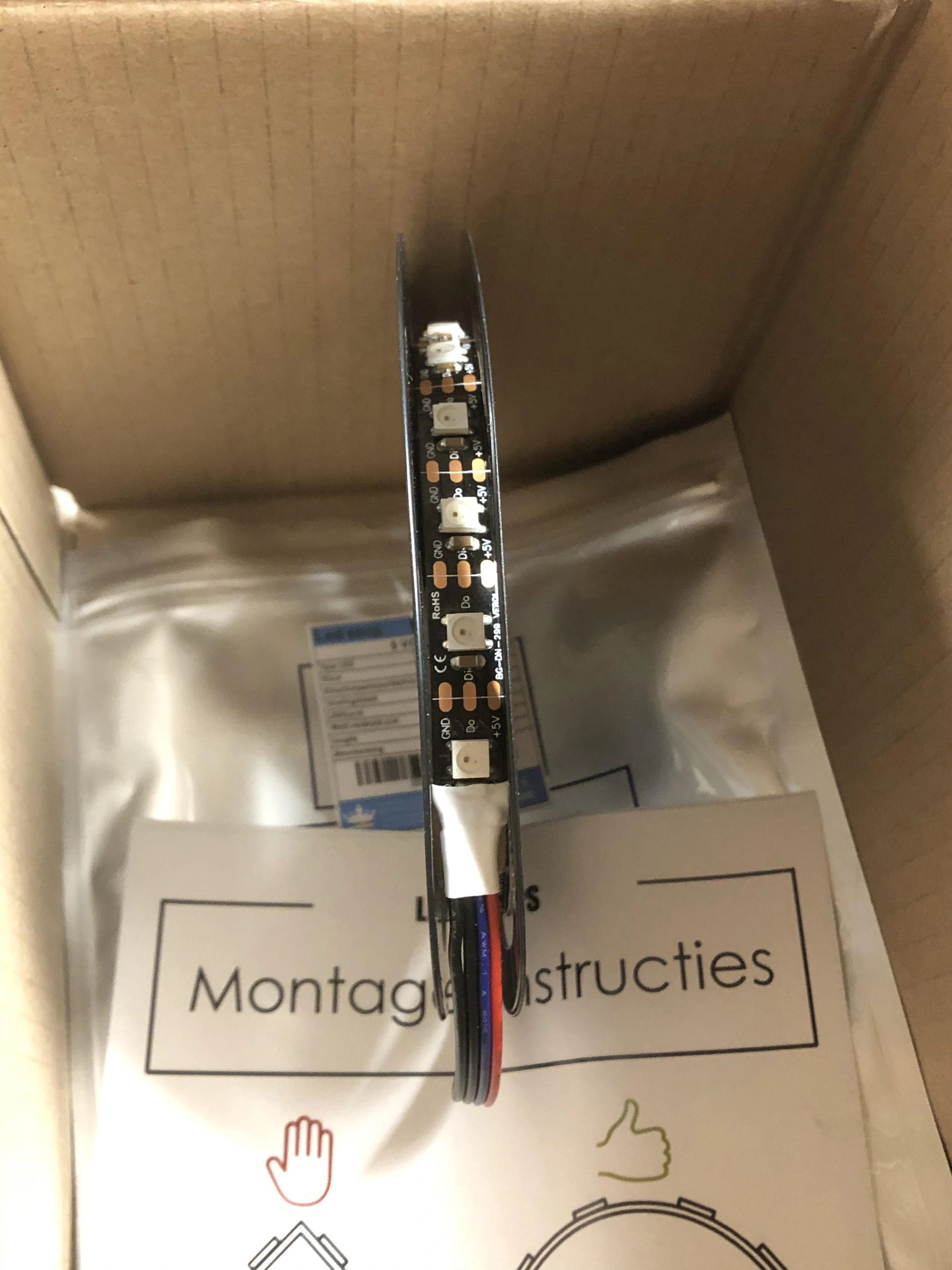 5 meter WS2812b digitale RGB ledstrip Premium - losse strip