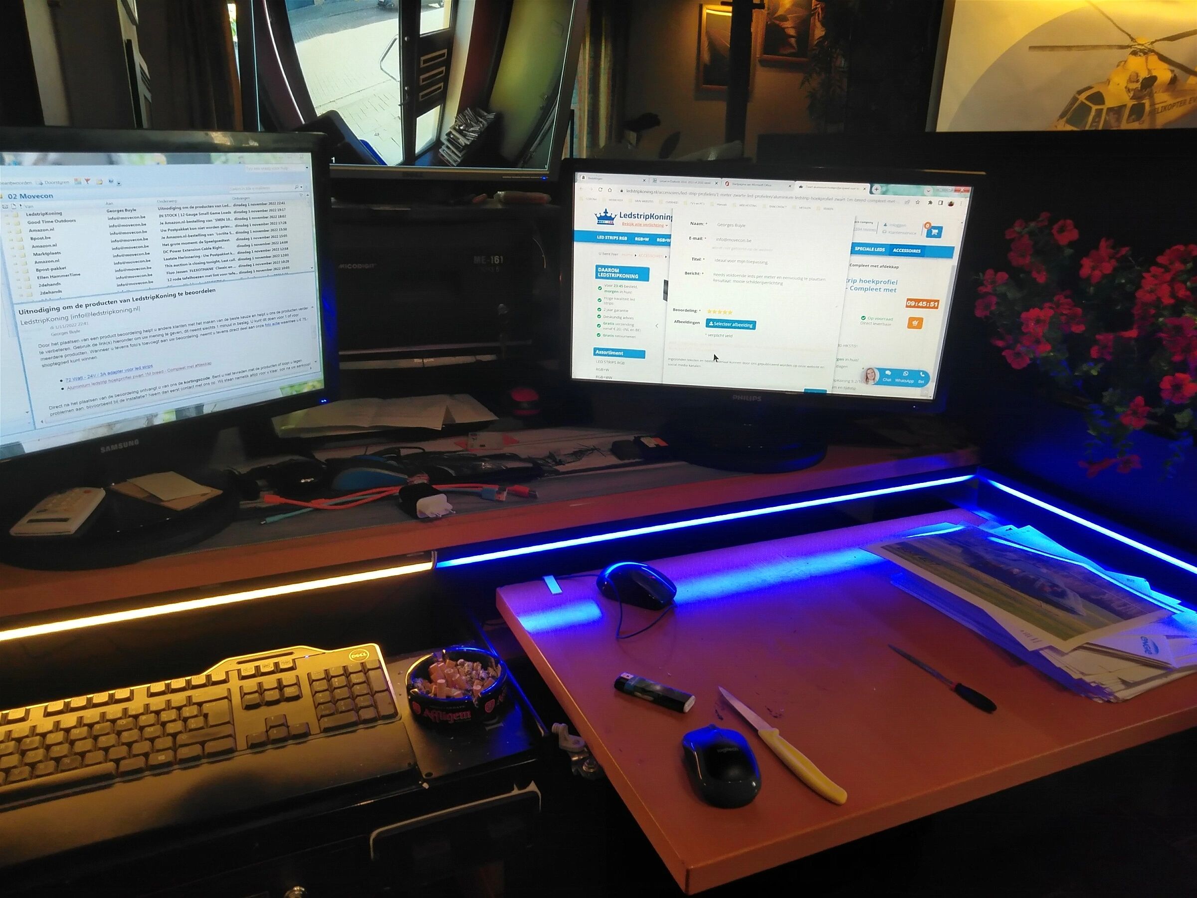 Aluminium ledstrip hoekprofiel zwart 1M breed - Compleet met afdekkap