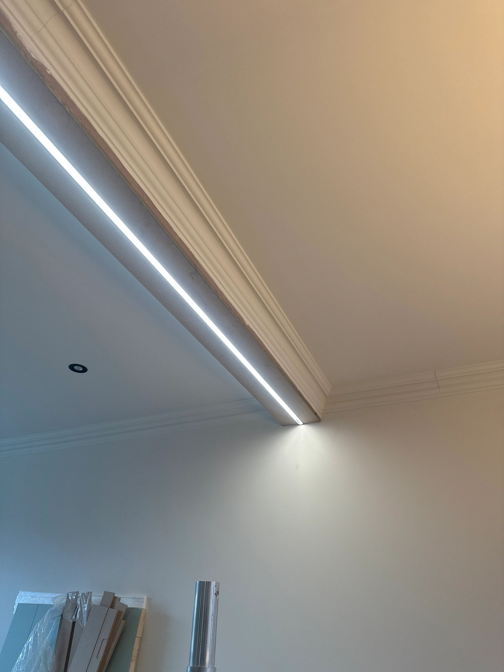 Aluminium ledstrip profiel zwart inbouw 4M - breed en laag - compleet met afdekkap