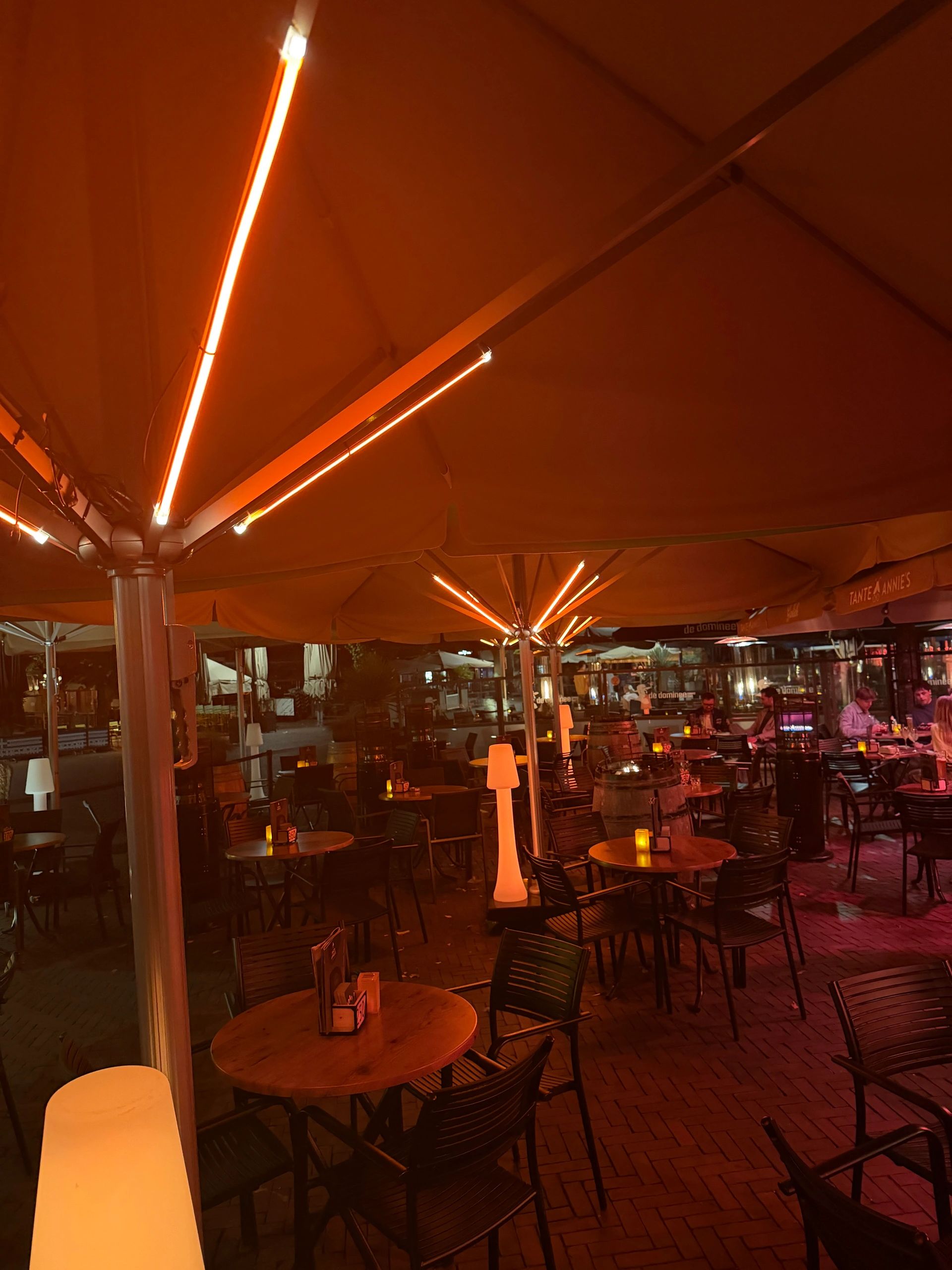 Parasolverlichting led strip set Warm Wit - 4 led strips op batterij