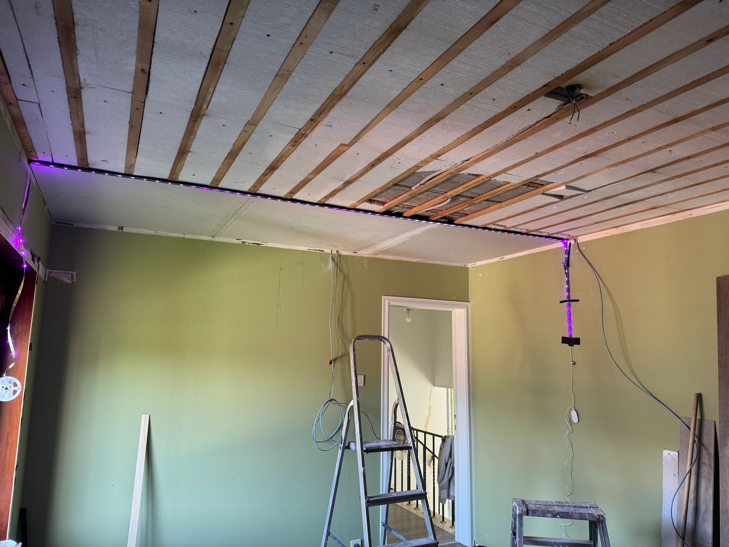 Aluminium ledstrip profiel zwart inbouw 4M - breed en laag - compleet met afdekkap