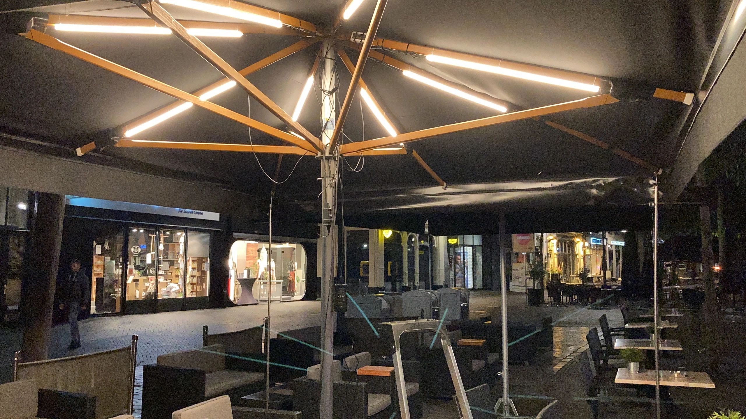 Parasolverlichting led strip set Warm Wit - 8 led strips