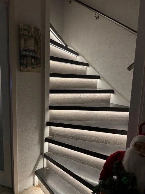 Losse trapverlichting led strip in profiel Warm Wit